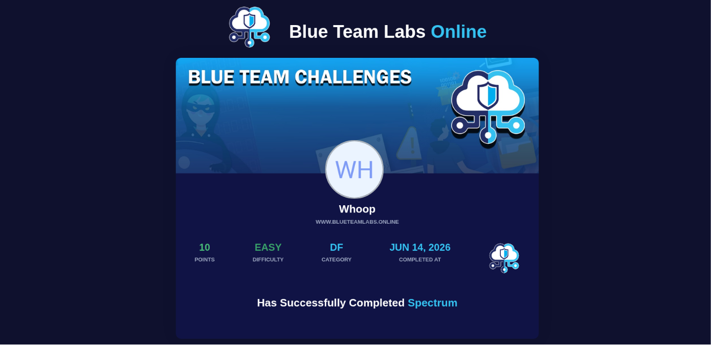 Spectrum - Blue Team Labs Online