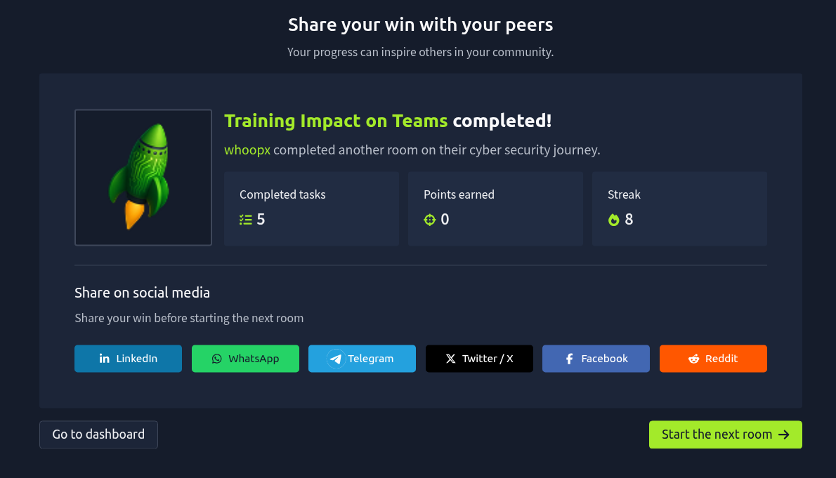 Training Impact on Teams - TryHackMe